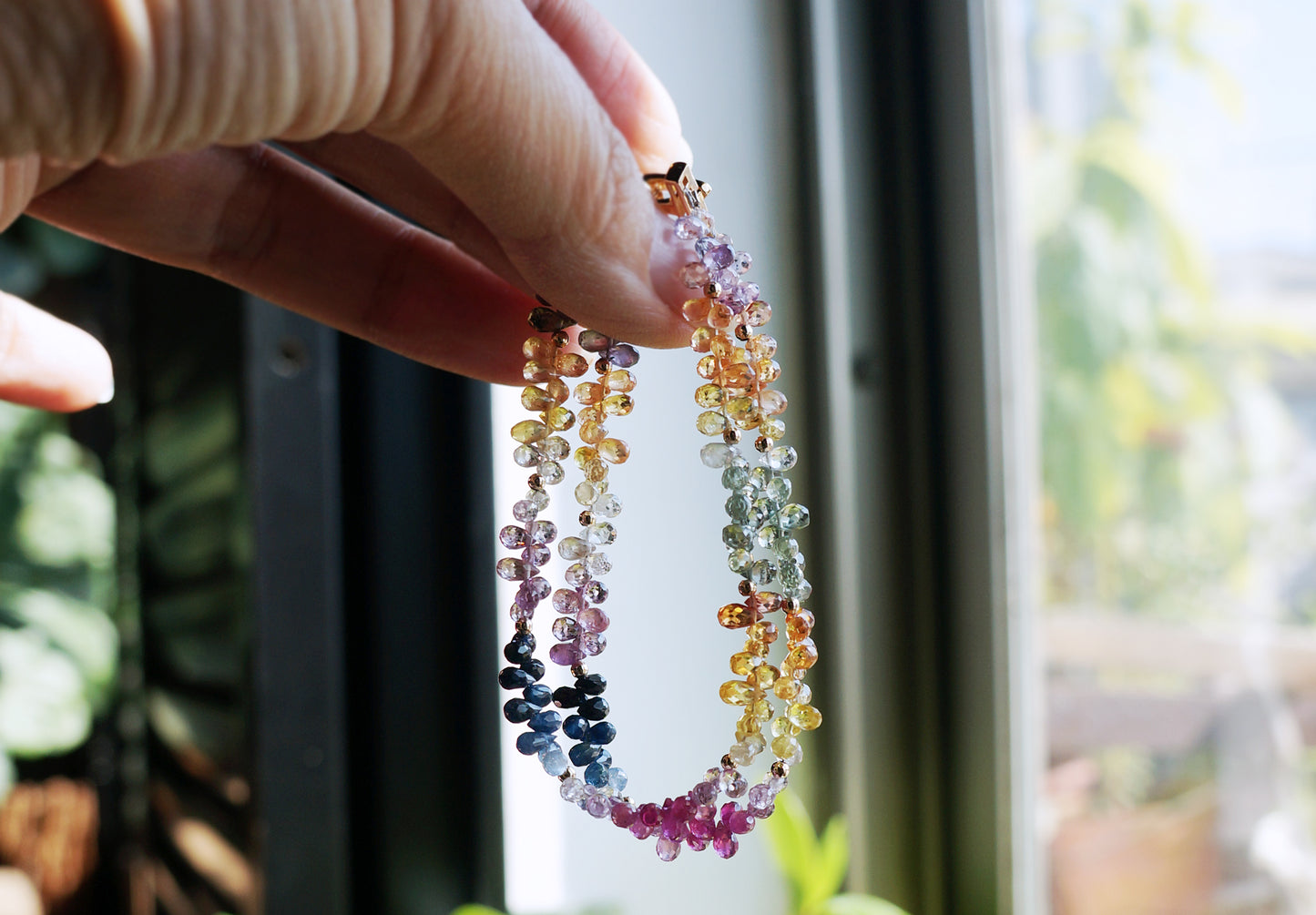 高品質｜彩寶閃亮水滴雙圈手鍊 E121601