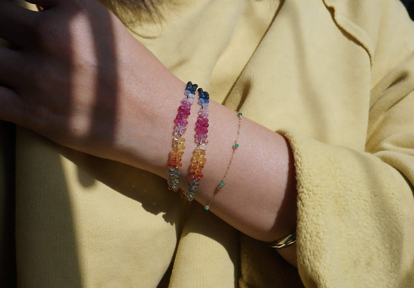 高品質｜彩寶閃亮水滴雙圈手鍊 E121601