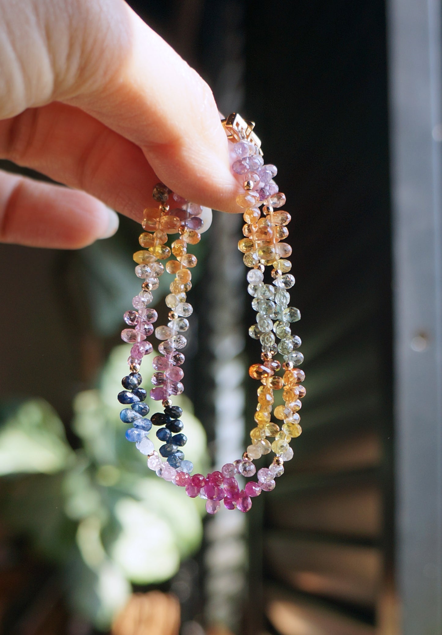 高品質｜彩寶閃亮水滴雙圈手鍊 E121601