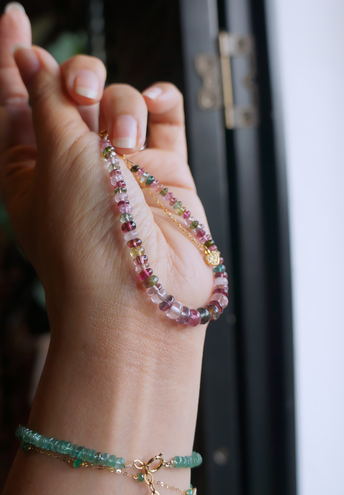 阿富汗碧璽塔珠手鏈 E121701