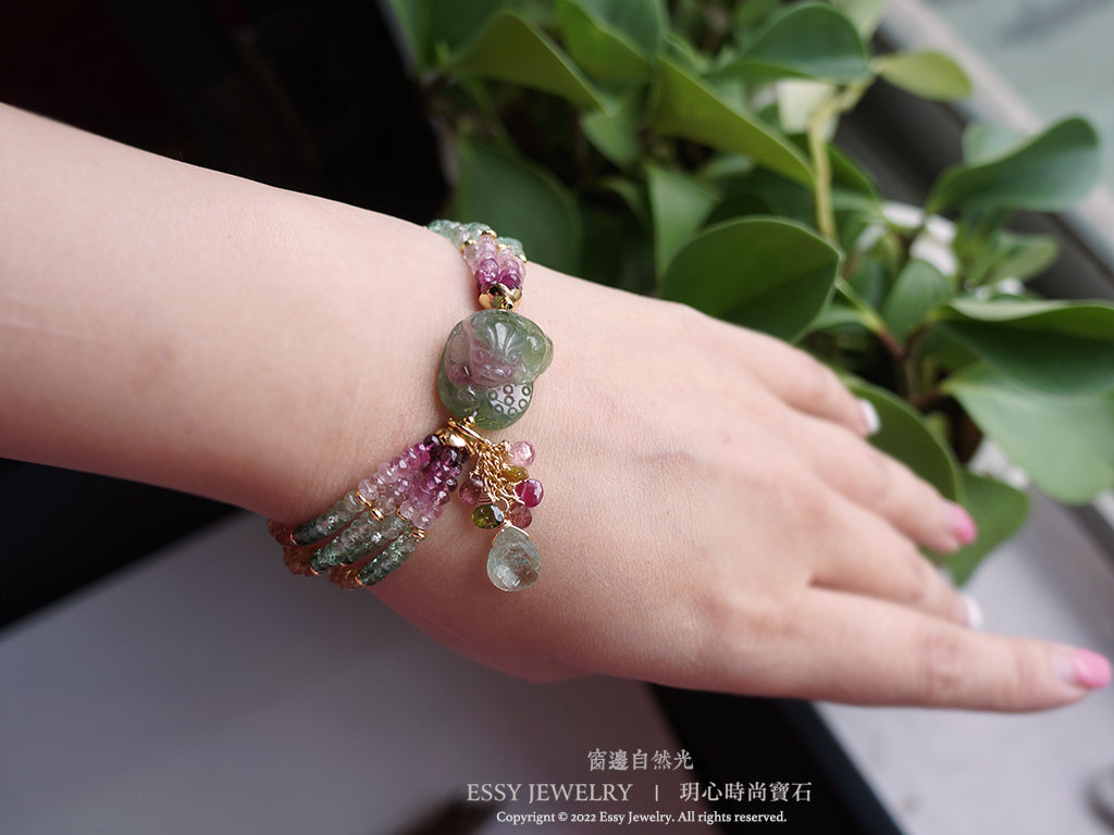 西瓜金錢蟾｜碧璽多圈設計款
