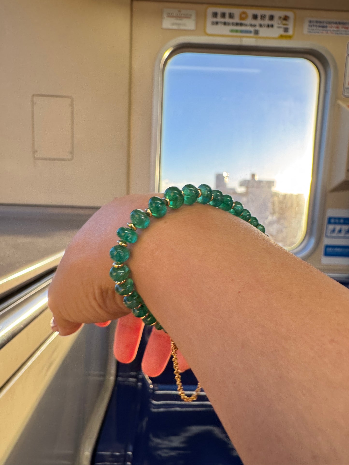 EMERALD｜高品質 祖母綠塔珠手環 E031502