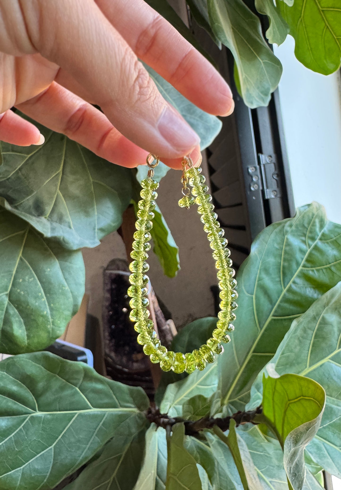 高品質 橄欖石閃亮切面手環 E102201