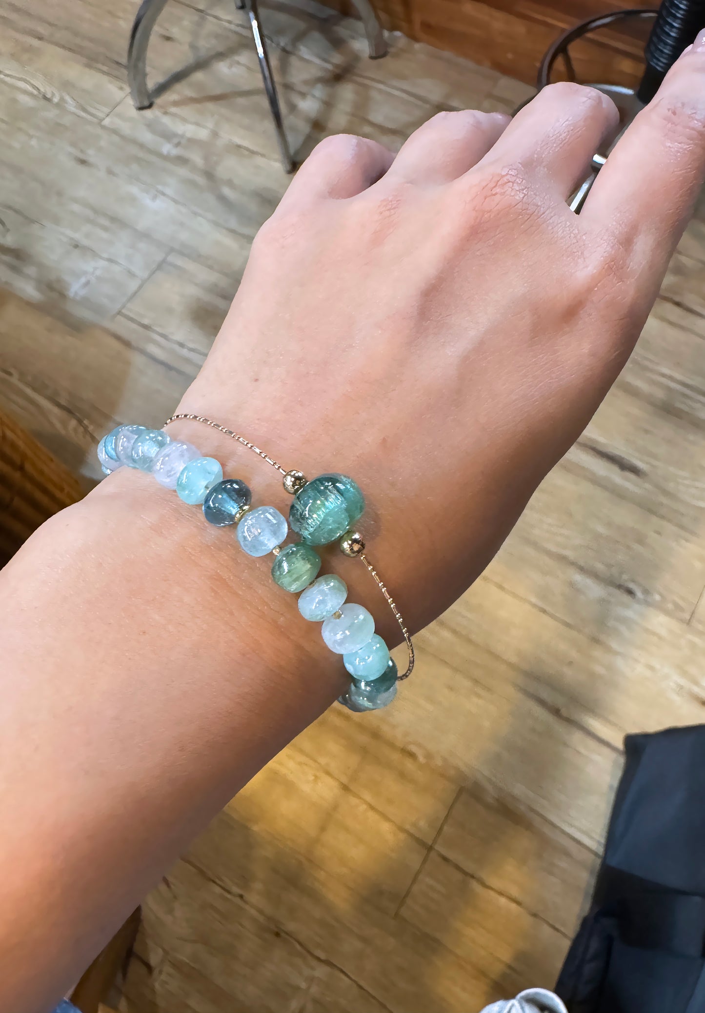 清新優雅｜阿富汗藍綠碧塔珠手鍊 E101601