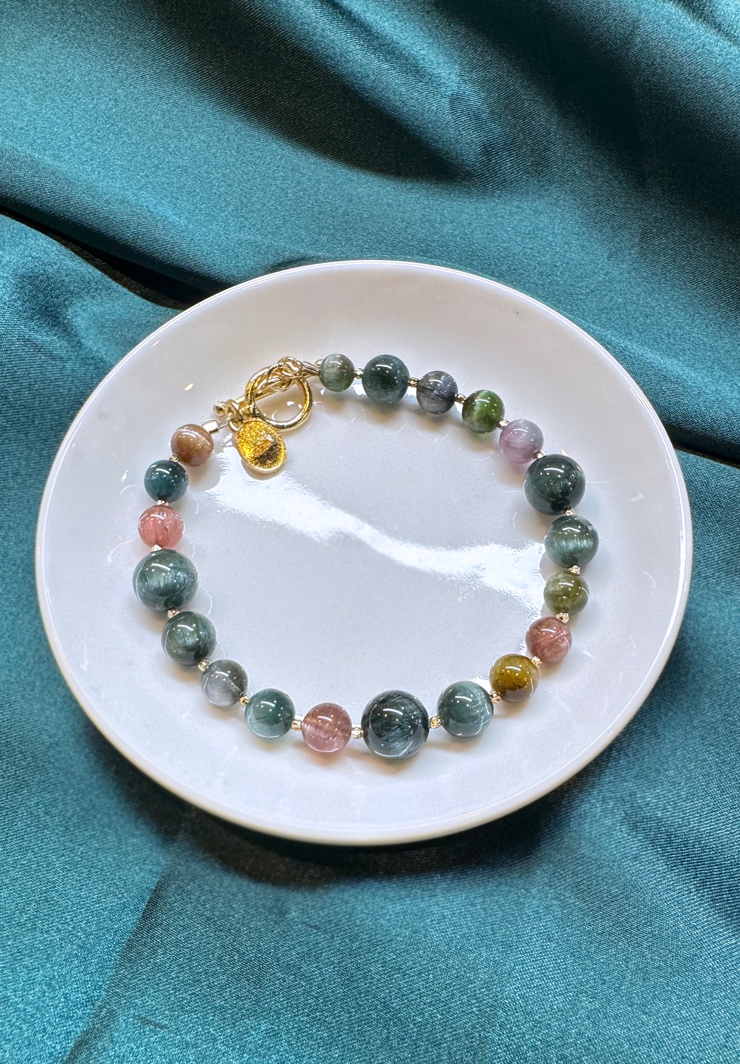 罕品｜彩色貓眼碧璽 手珠 E111802