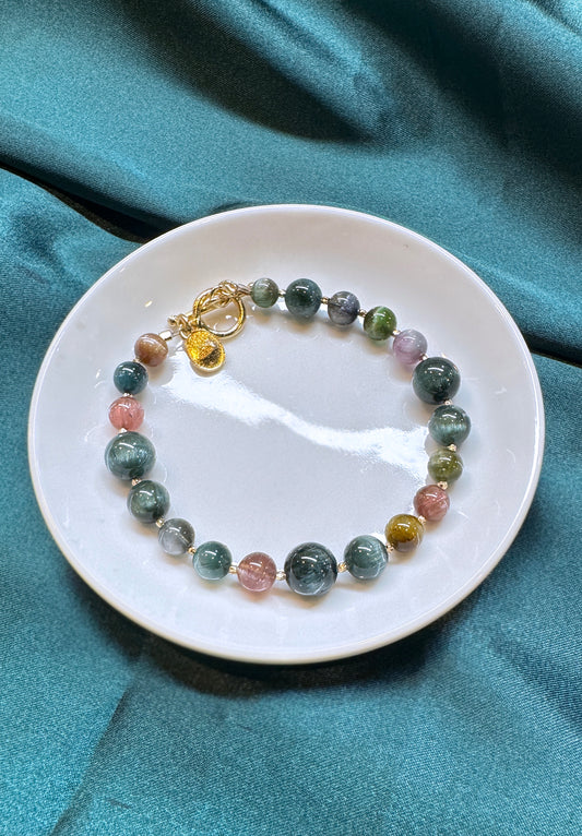 罕品｜彩色貓眼碧璽 手珠 E111802