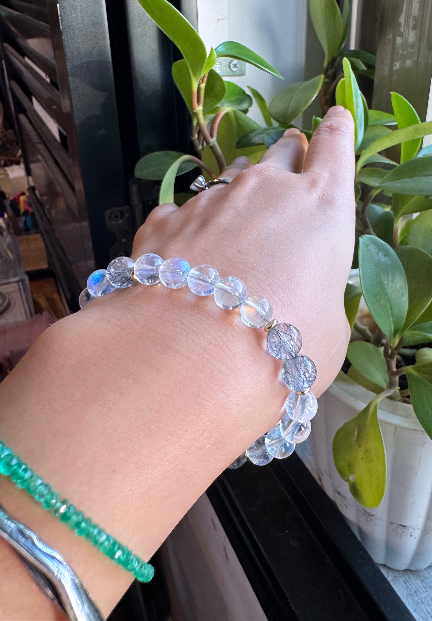 馬島月光 × 藍鋼絲水晶｜靜謐月光的優雅共舞