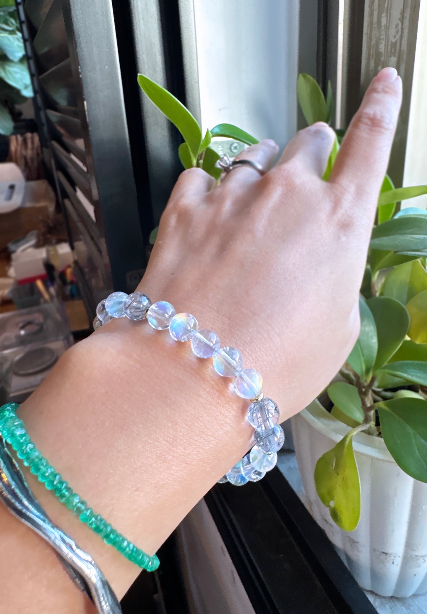 馬島月光 × 藍鋼絲水晶｜靜謐月光的優雅共舞