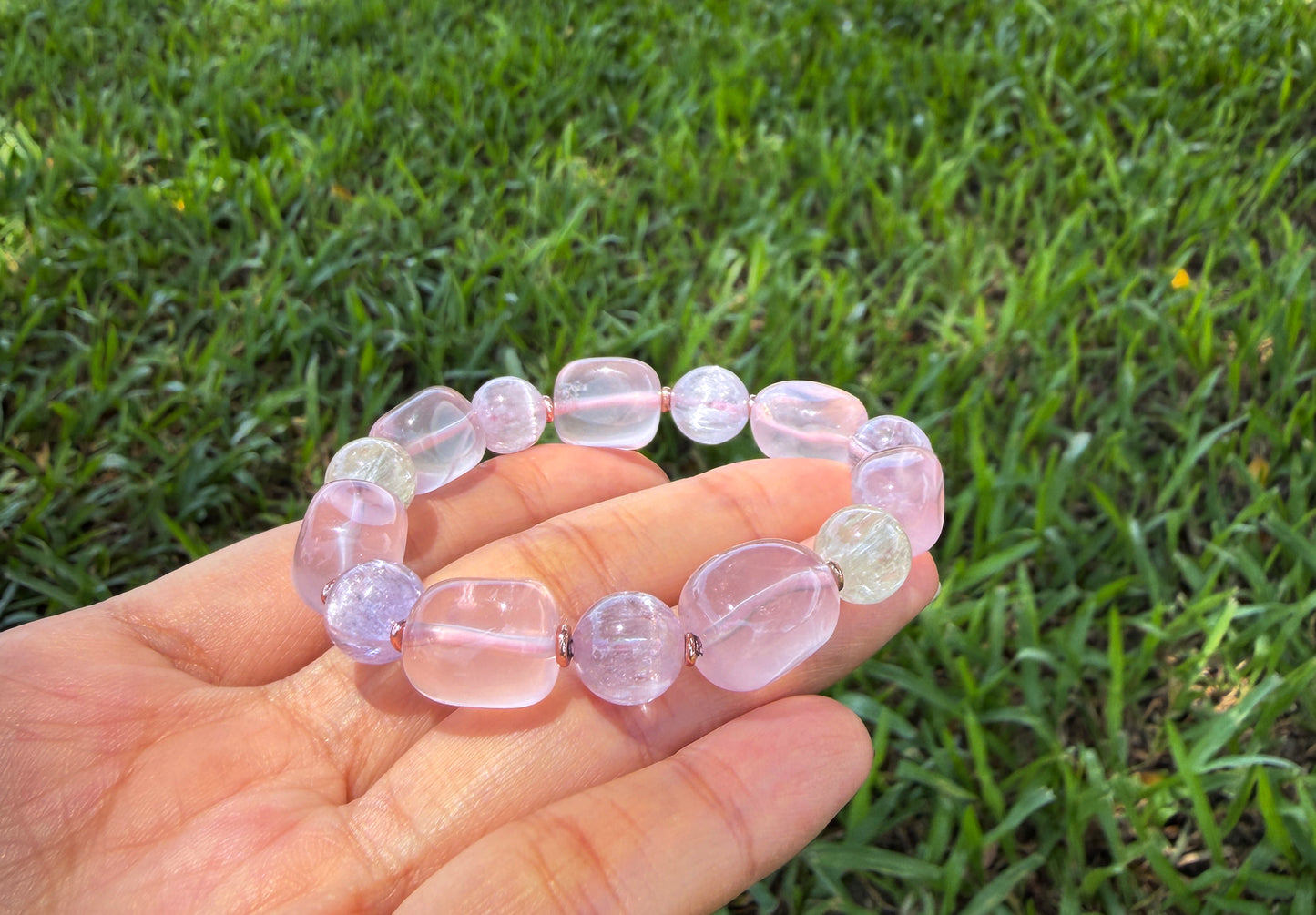 莫桑比克粉晶｜貓眼鋰輝石 手環