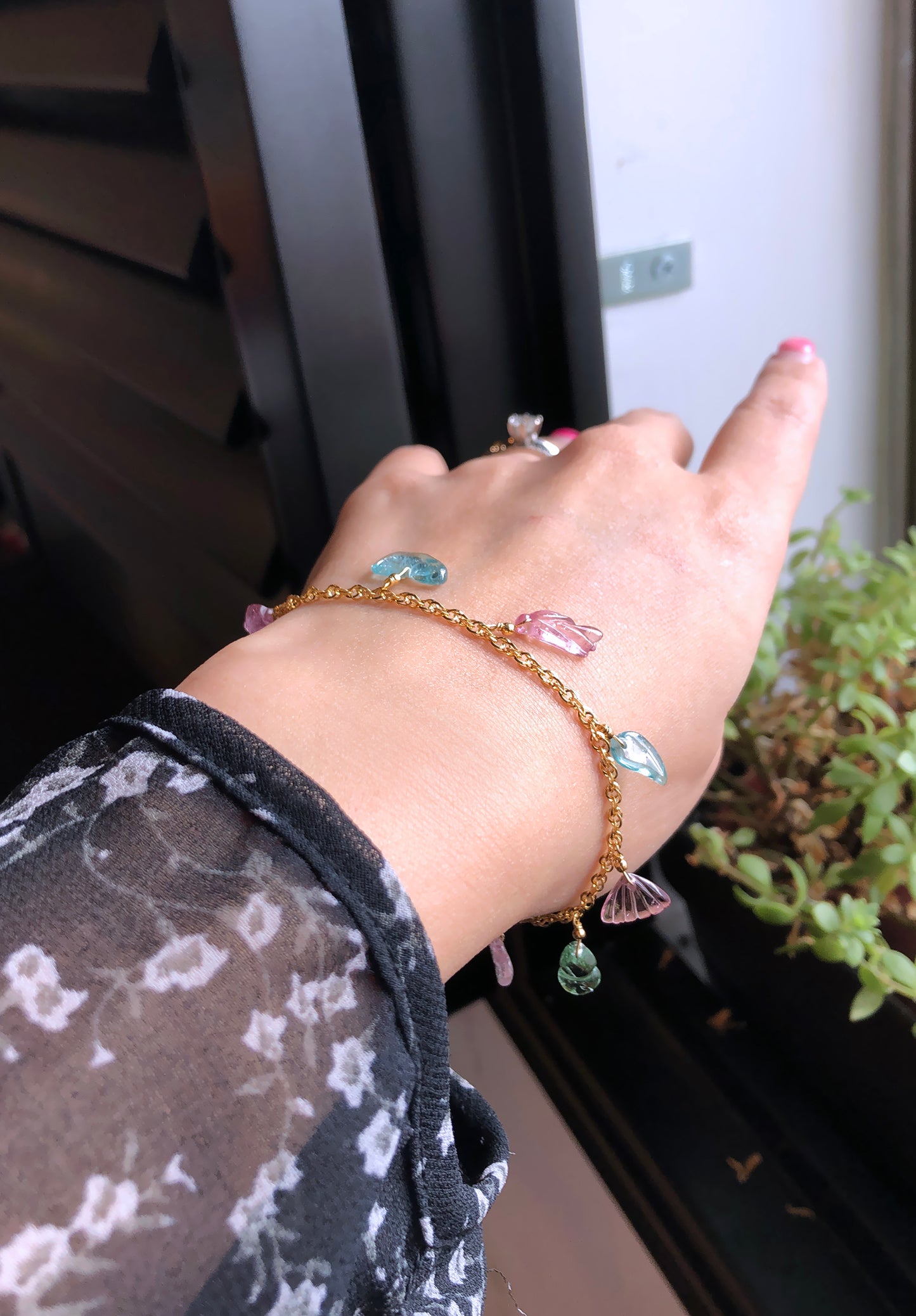 高品質｜如意阿富汗碧璽K金手鍊