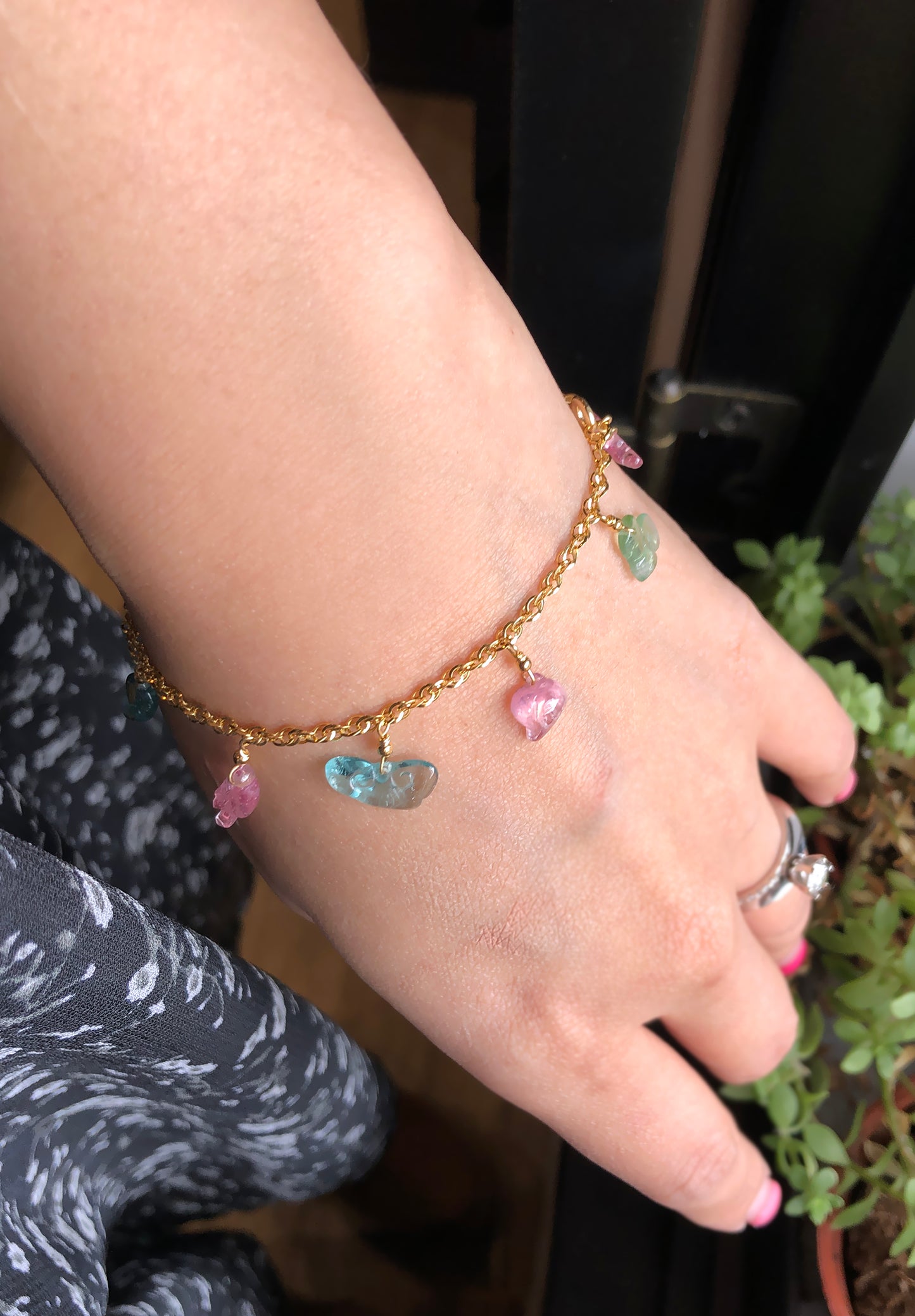 高品質｜如意阿富汗碧璽K金手鍊