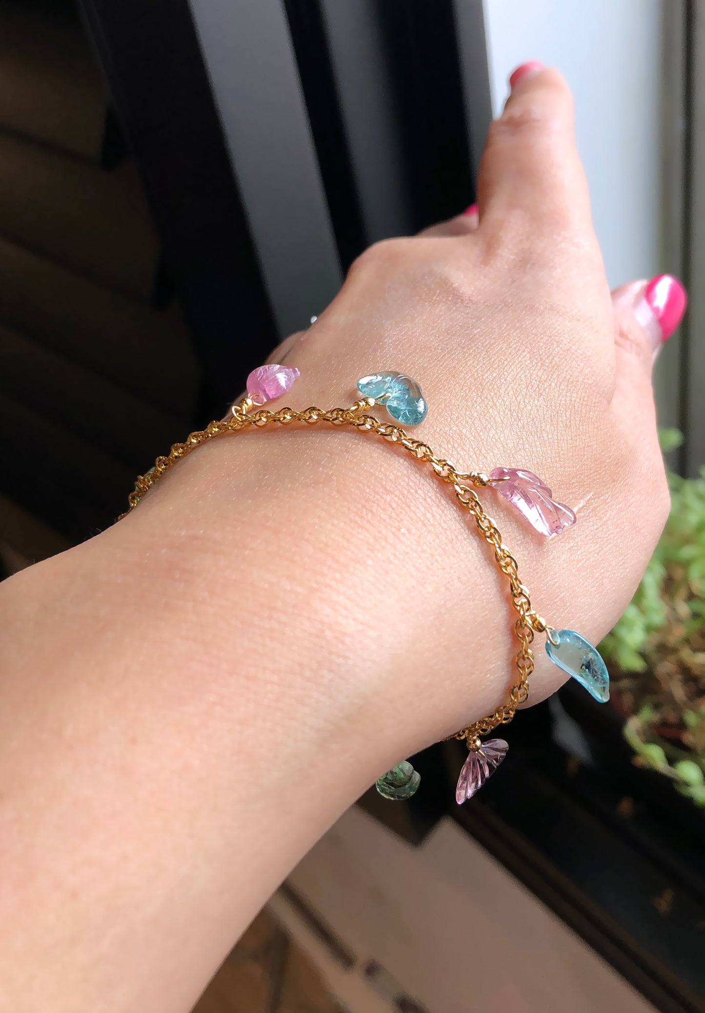 高品質｜如意阿富汗碧璽K金手鍊