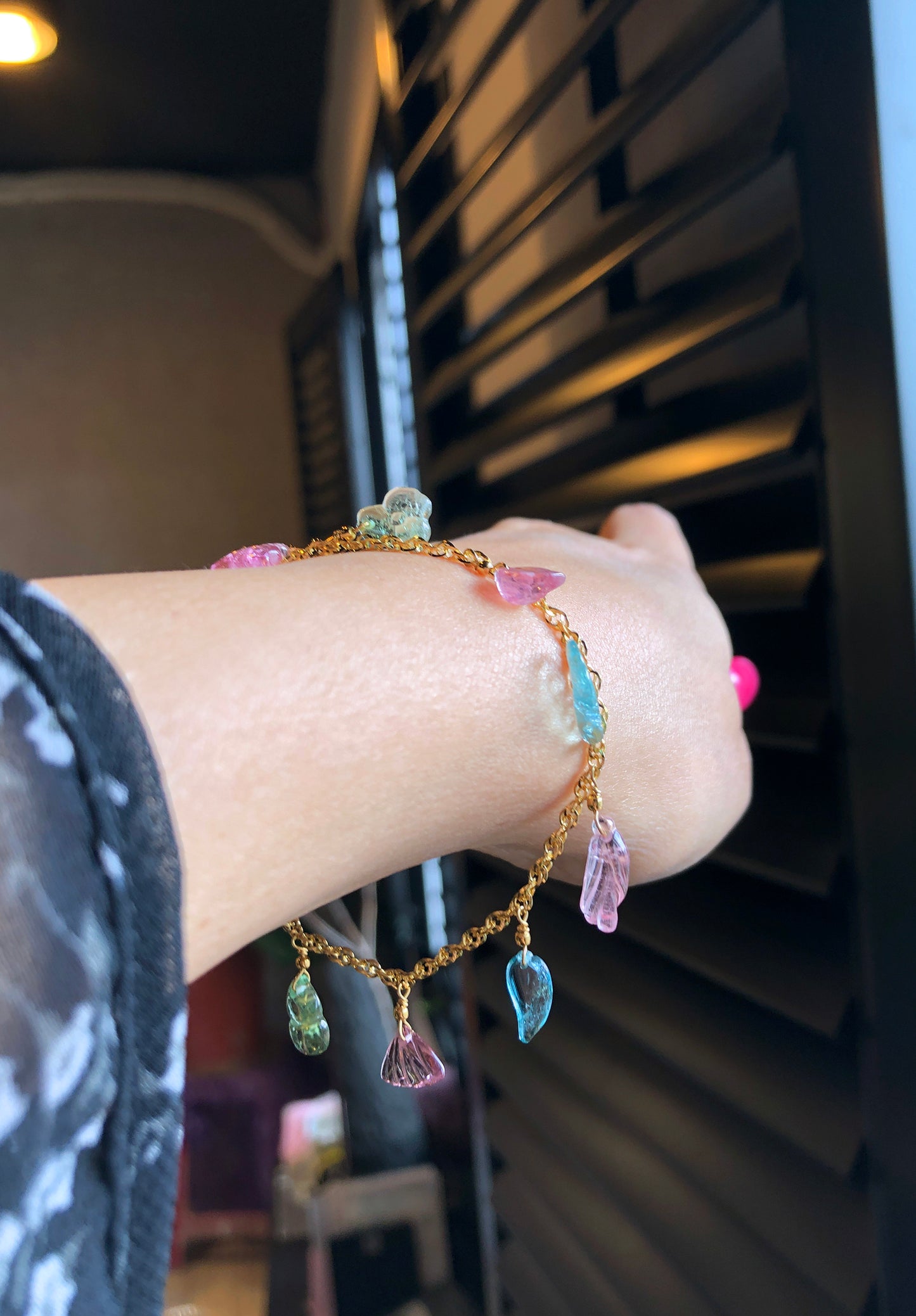 高品質｜如意阿富汗碧璽K金手鍊