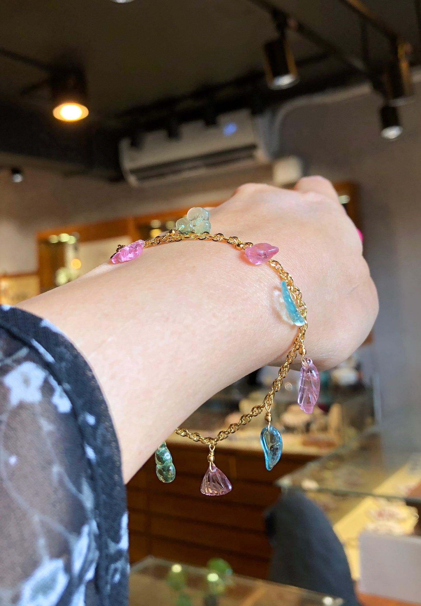 高品質｜如意阿富汗碧璽K金手鍊