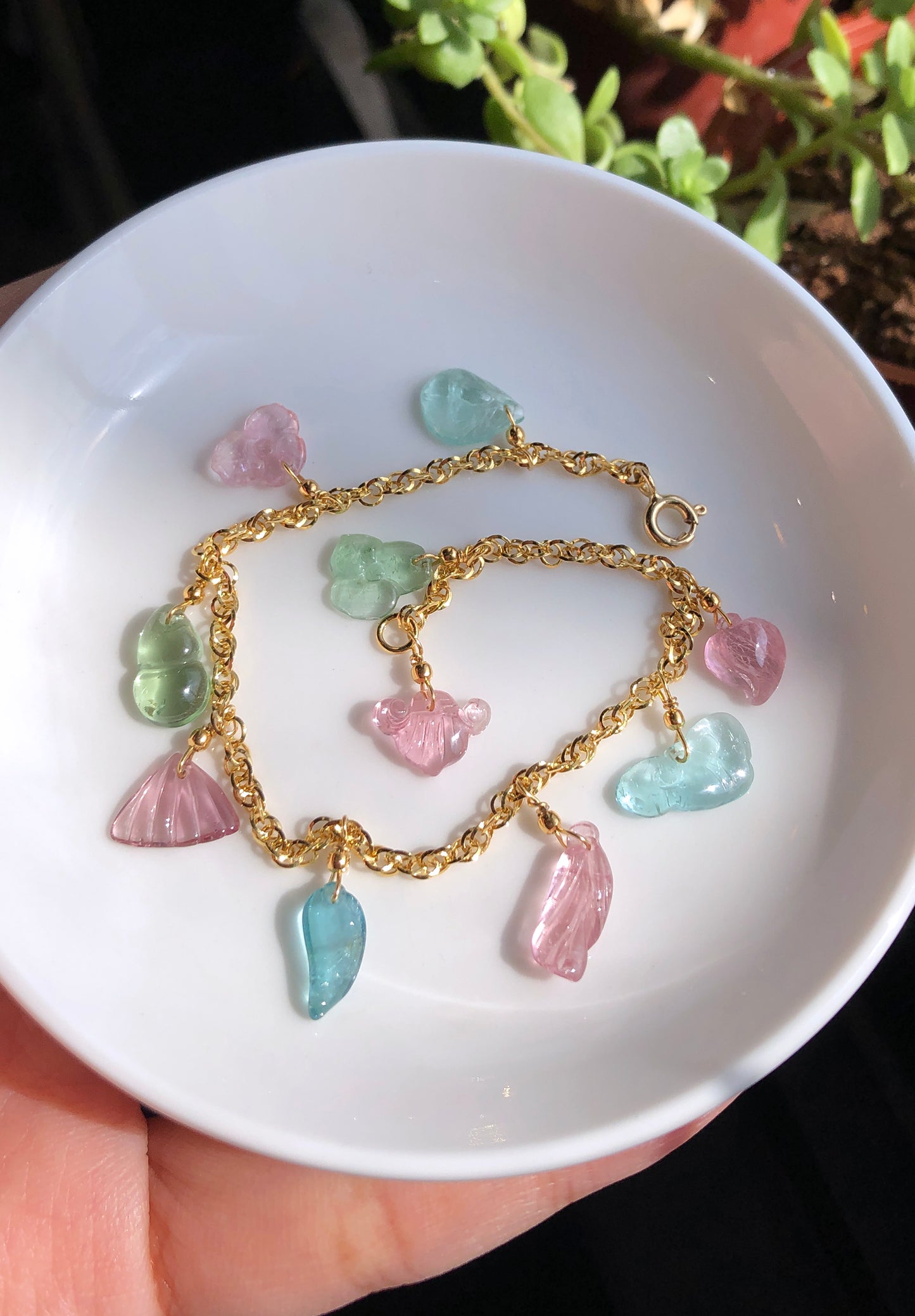 高品質｜如意阿富汗碧璽K金手鍊