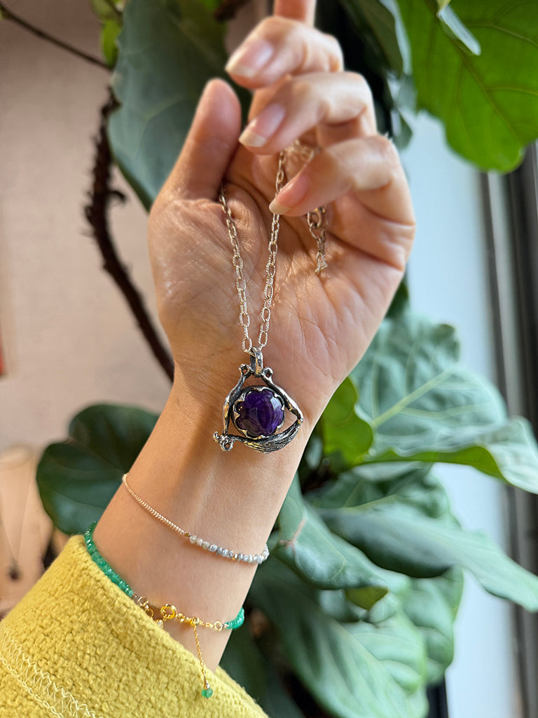 三角藤蔓設計｜舒俱徠石墜鍊 C011906