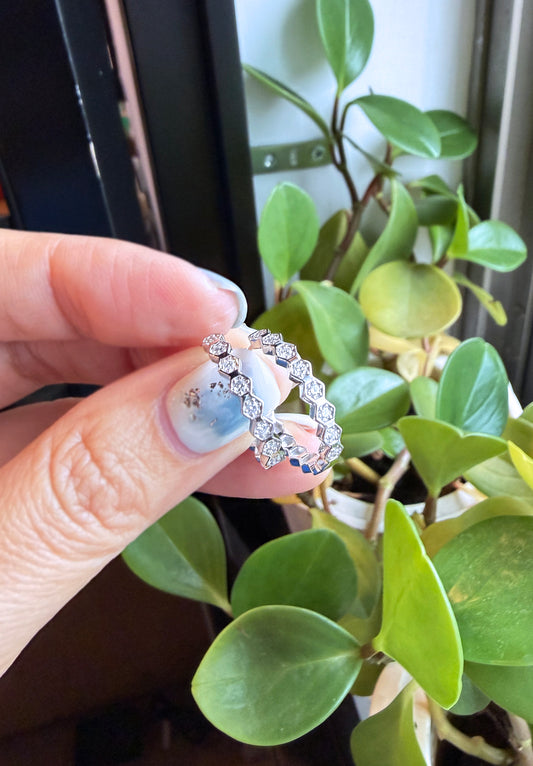 18K｜真鑽 個性耳圈-白Ｋ