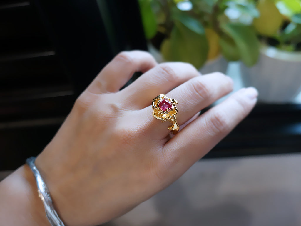 Spinel Bloom｜桃紅尖晶・花語戒