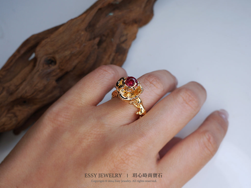 Spinel Bloom｜桃紅尖晶・花語戒
