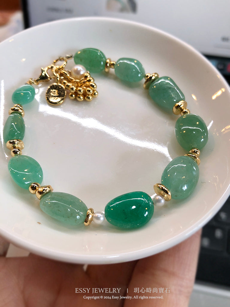 EMERALD｜祖母綠原礦手環 J042901