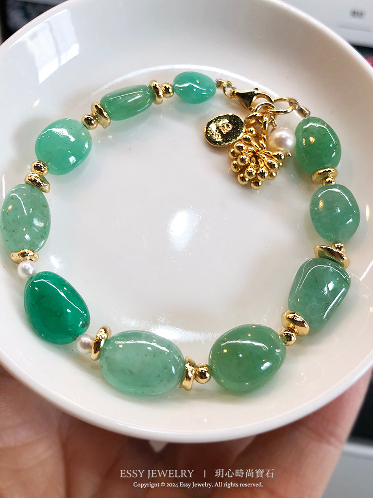 EMERALD｜祖母綠原礦手環 J042901