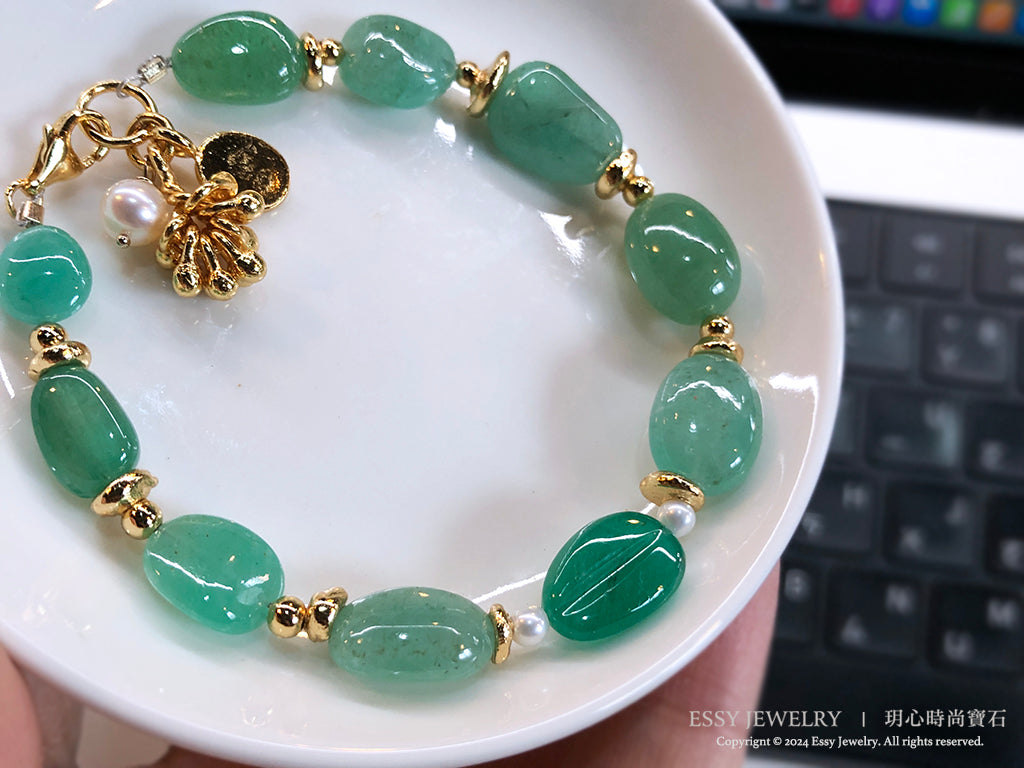EMERALD｜祖母綠原礦手環 J042901