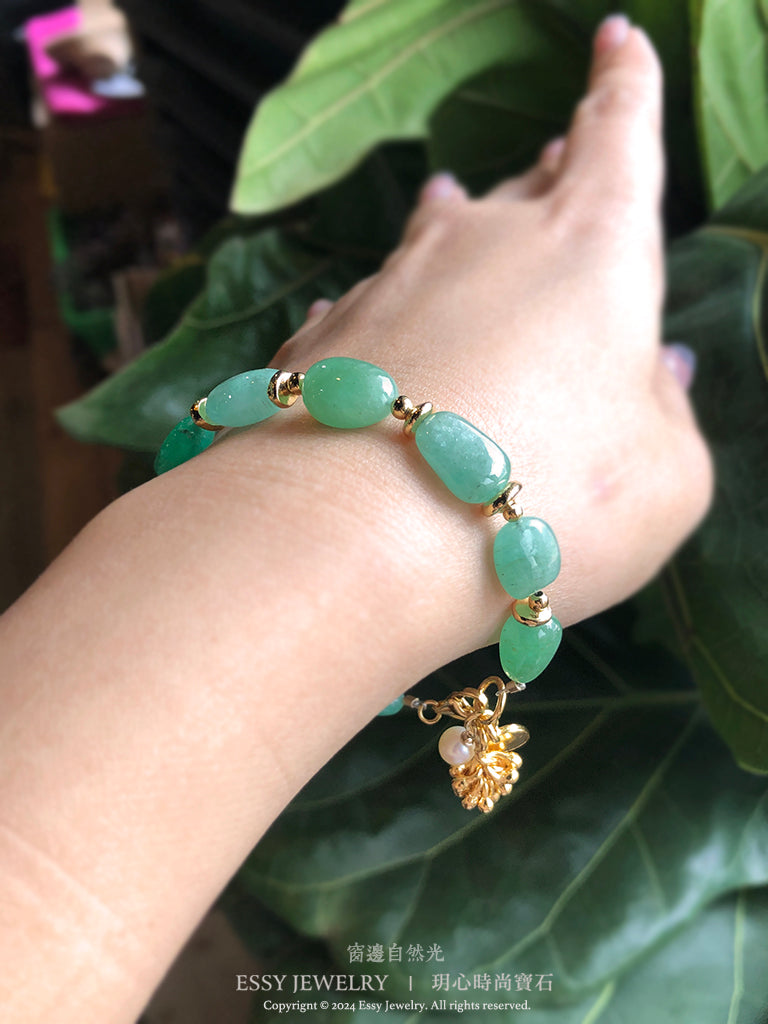 EMERALD｜祖母綠原礦手環 J042901