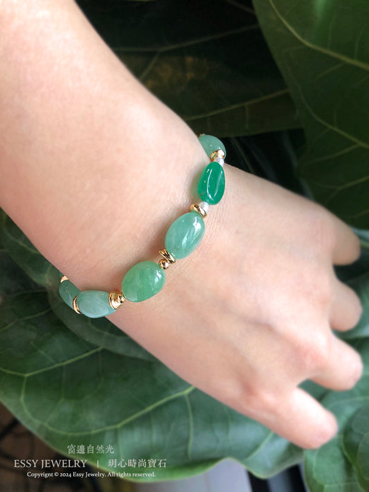 EMERALD｜祖母綠原礦手環 J042901