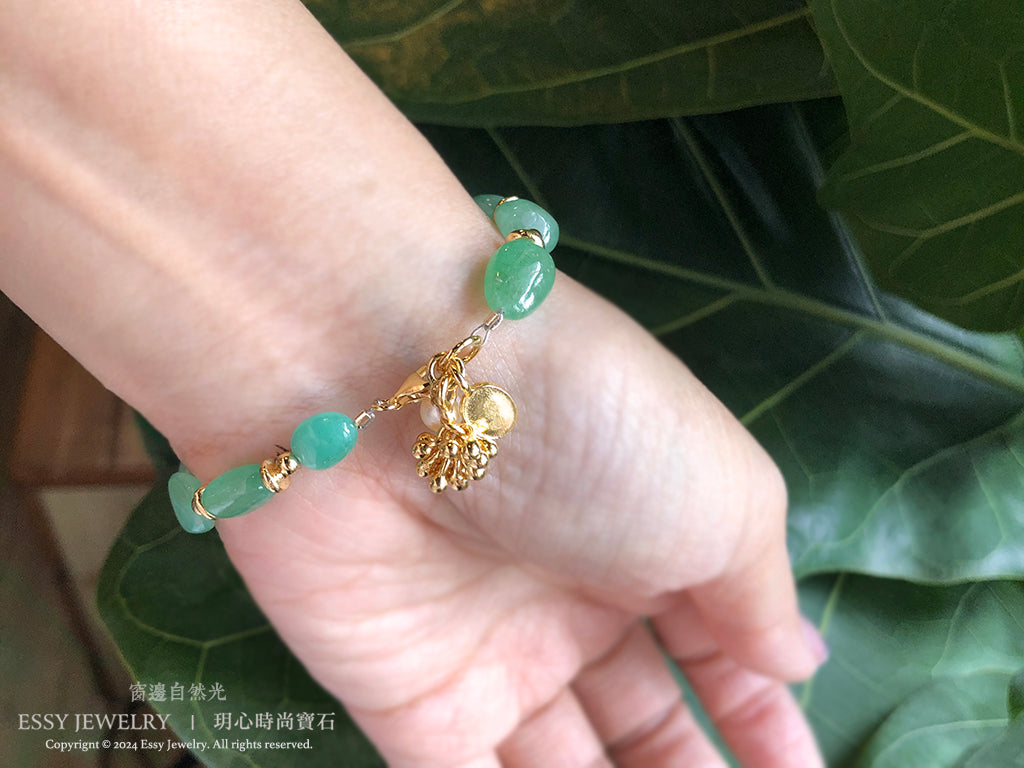 EMERALD｜祖母綠原礦手環 J042901