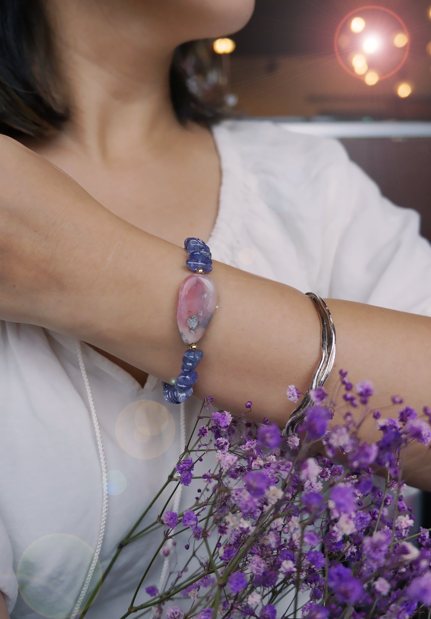 TANZANITE｜丹泉石/粉蛋白石 原礦手鍊