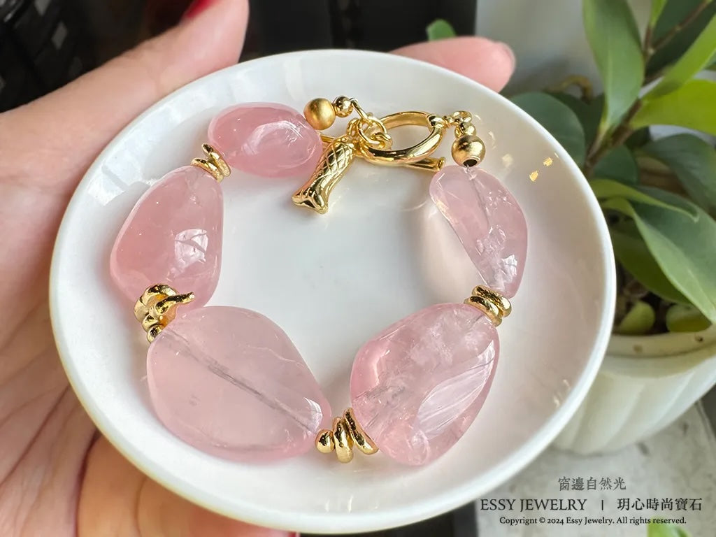 高品質｜馬達加斯加 粉晶糖果手環