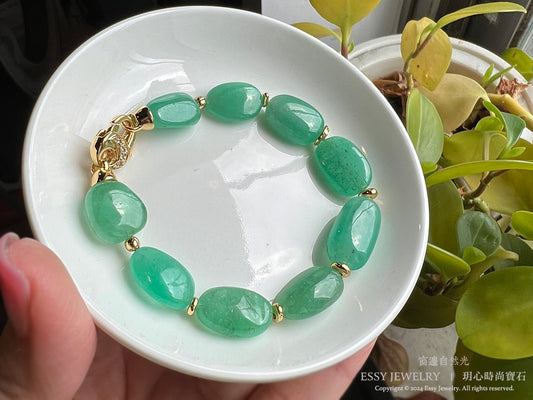 EMERALD｜祖母綠原礦手環 K111602