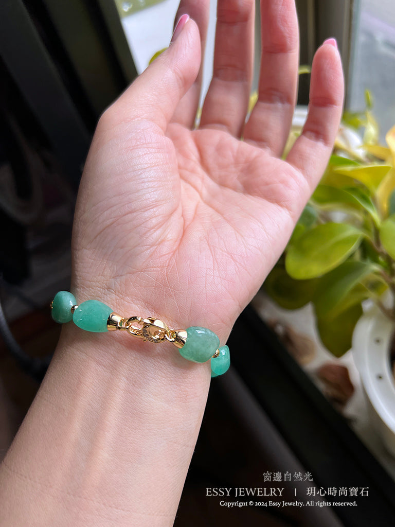 EMERALD｜祖母綠原礦手環 K111602