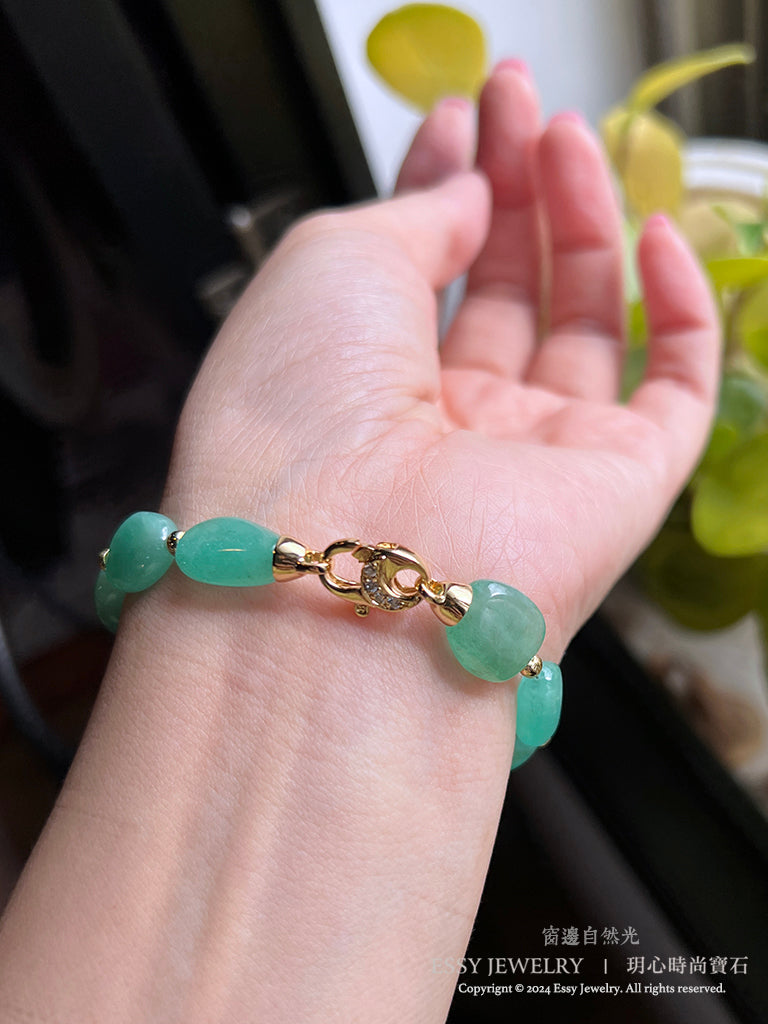 EMERALD｜祖母綠原礦手環 K111602