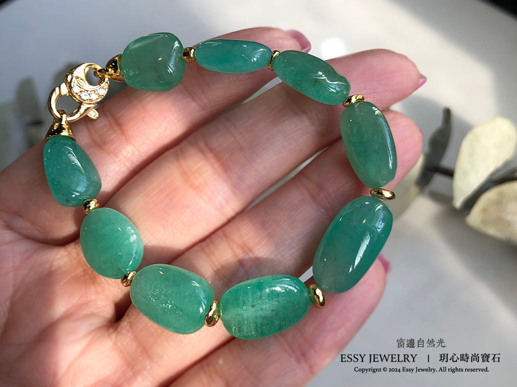 EMERALD｜祖母綠原礦手環 K111602