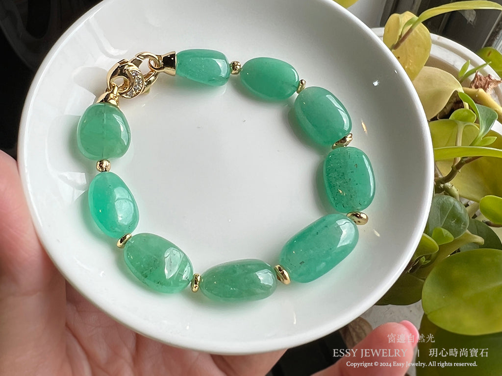 EMERALD｜祖母綠原礦手環 K111602