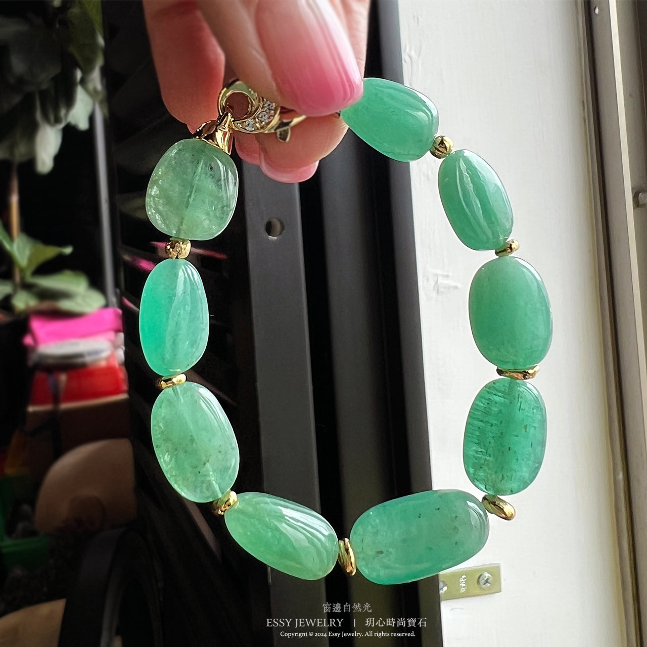 EMERALD｜祖母綠原礦手環 K111602