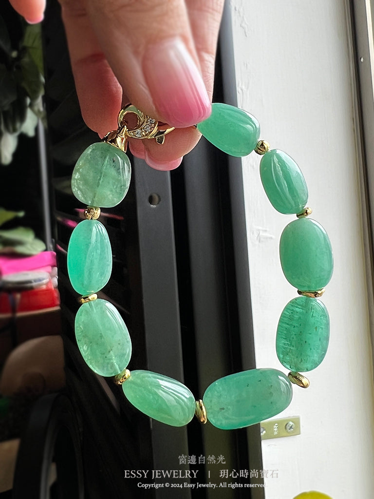 EMERALD｜祖母綠原礦手環 K111602