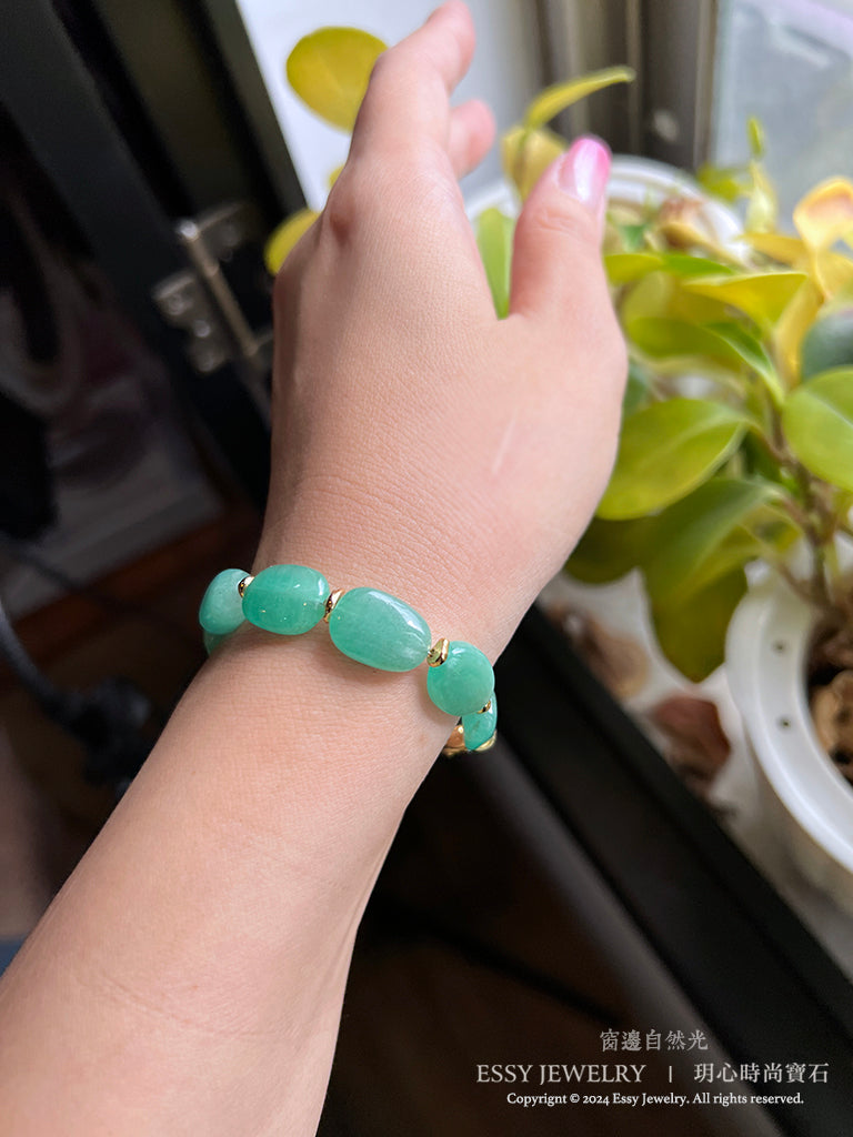 EMERALD｜祖母綠原礦手環 K111602