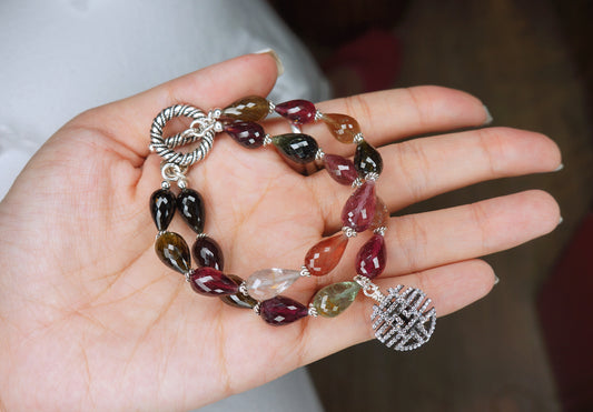 囍｜巴西彩色碧璽胖水滴手鍊