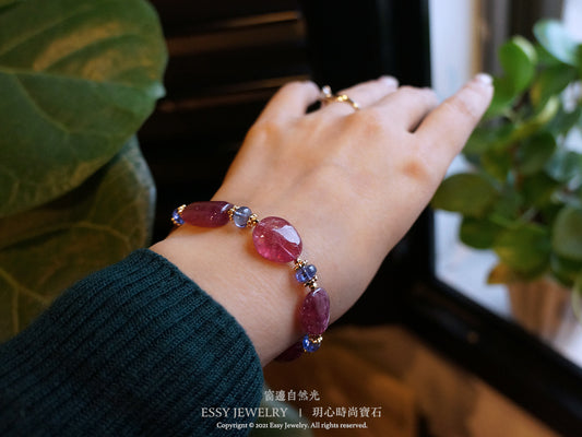 貴氣優雅紅寶碧璽｜丹泉石手環