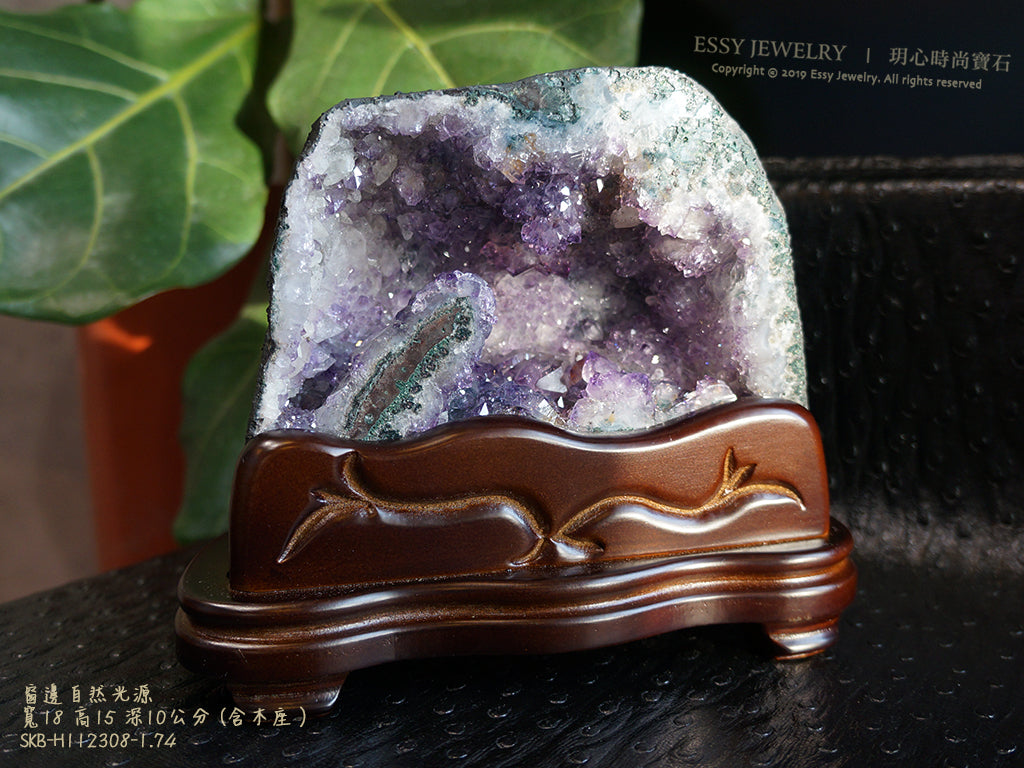 異象變異水晶洞｜方解石/晶花漸變彩晶 H112308