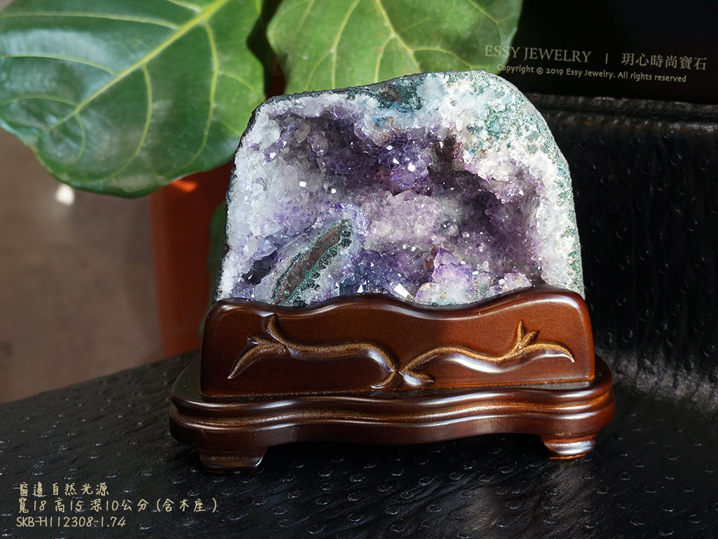 異象變異水晶洞｜方解石/晶花漸變彩晶 H112308