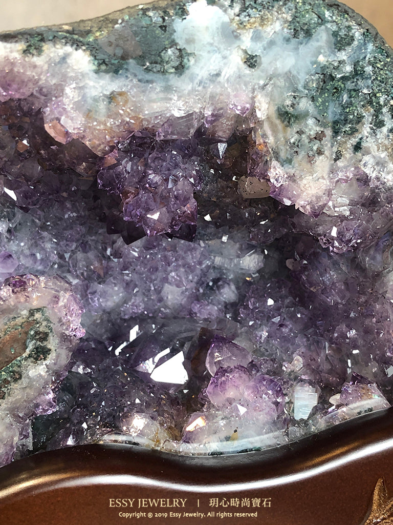 異象變異水晶洞｜方解石/晶花漸變彩晶 H112308
