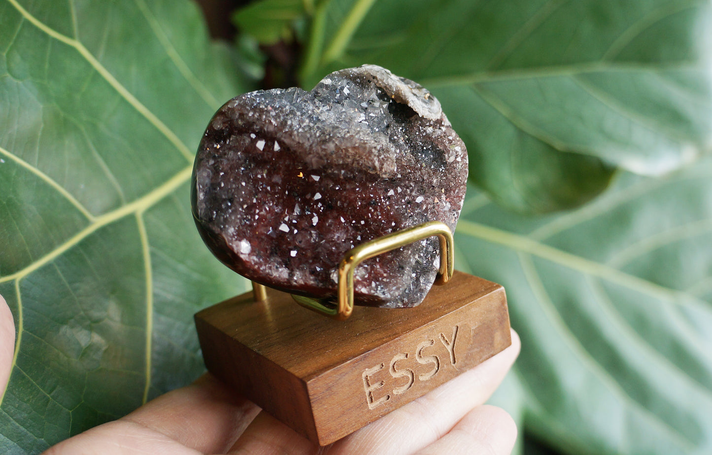 On Sale｜宇宙紫紅漸變色彩晶 愛心 T091301