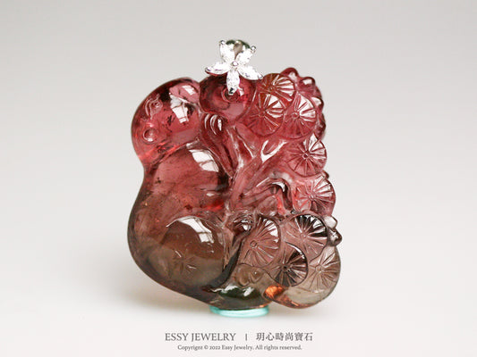Rubellite | 松柏常青紅寶碧璽墜 A108